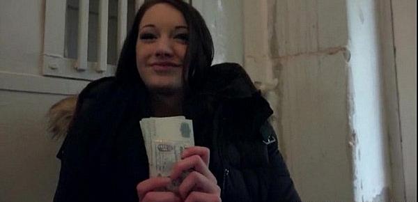  Cute amateur Eurobabe Felicia fucked in exchange for money